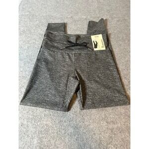No Boundaries Womens High Rise Tie Waist Leggings Charcoal Grey Heather S/M NEW